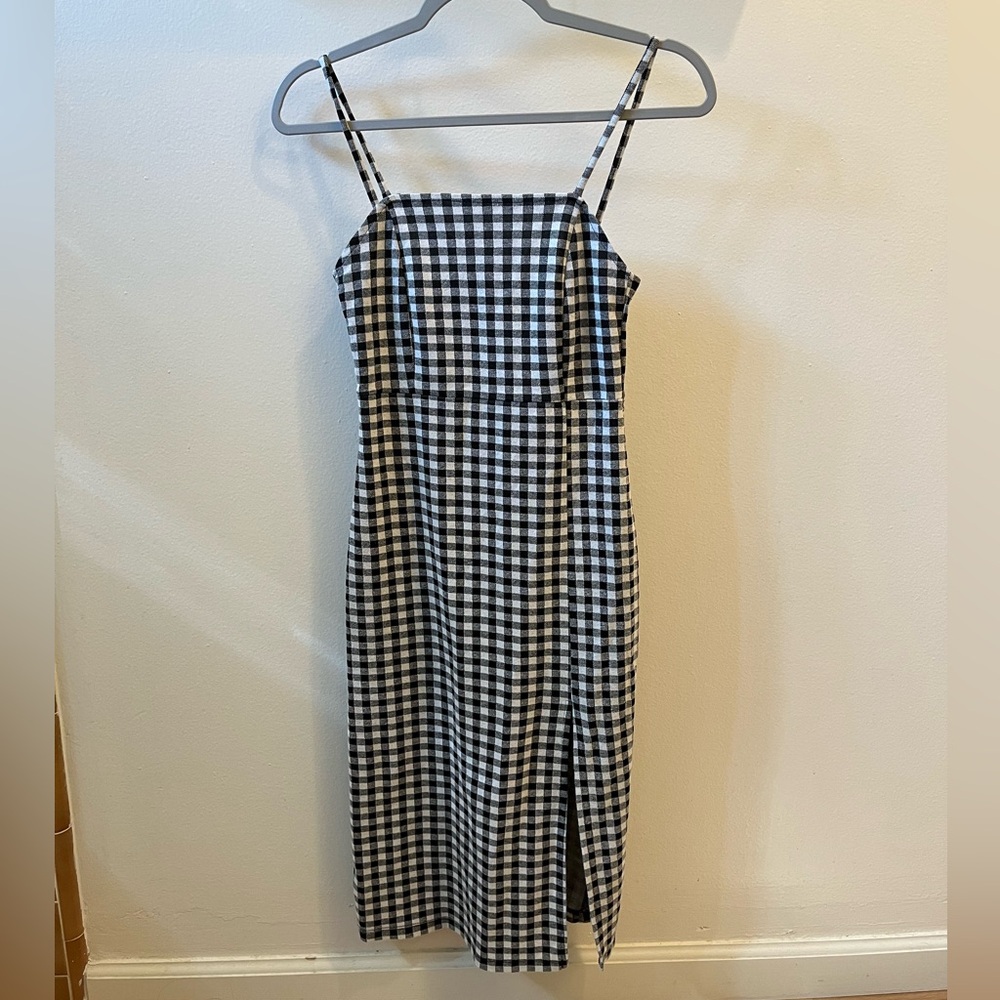 Zara Monochrome Checkered Dress